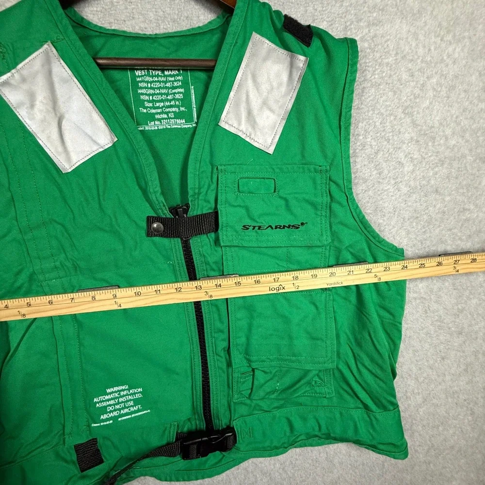 Stearns Life Preserver Vest Mark 1 Green Adult Large Tactical Utility Made USA